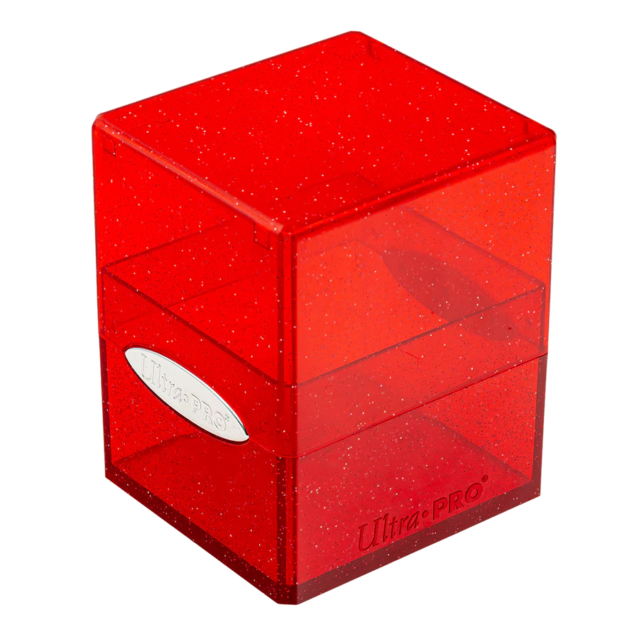 Satin Cube Deck Box - Glitter Red main image 0