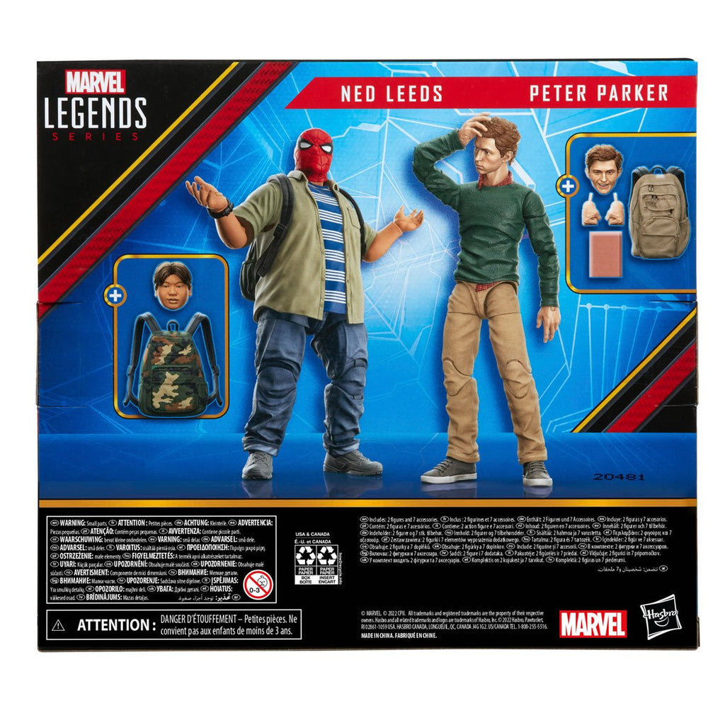 Spider-Man Homecoming Marvel Legends Ned Leeds and Peter Parker 6-inch Action Figure 2-Pack - THE MIGHTY HOBBY SHOP
