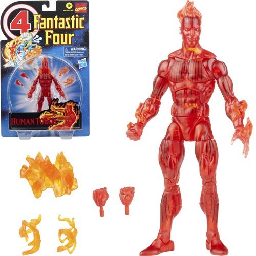 Fantastic Four Retro Marvel Legends Human Torch 6-Inch Action Figure - THE MIGHTY HOBBY SHOP