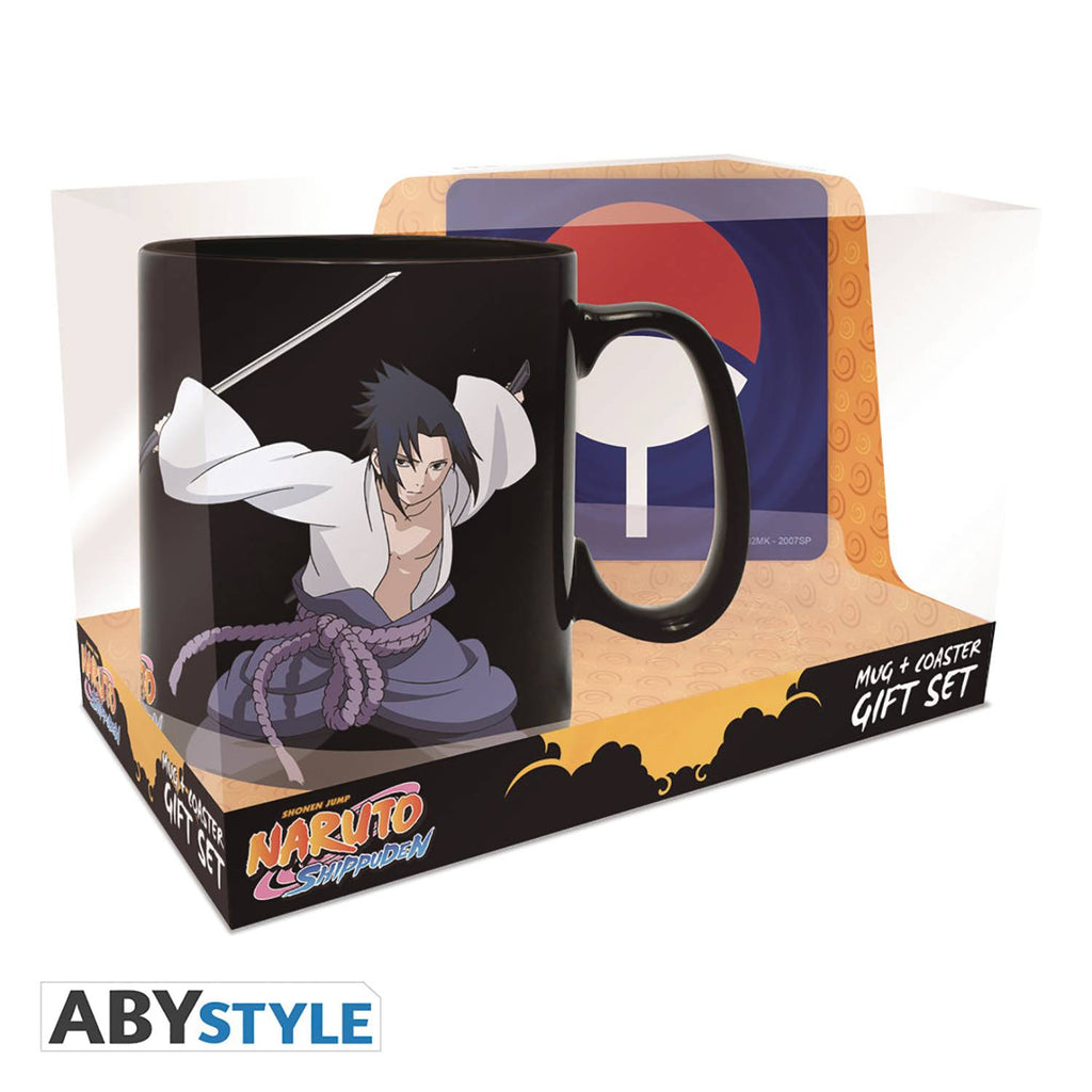 NARUTO SHIPPUDEN NARUTO & SASUKE MAGIC MUG AND COASTER SET - THE MIGHTY HOBBY SHOP