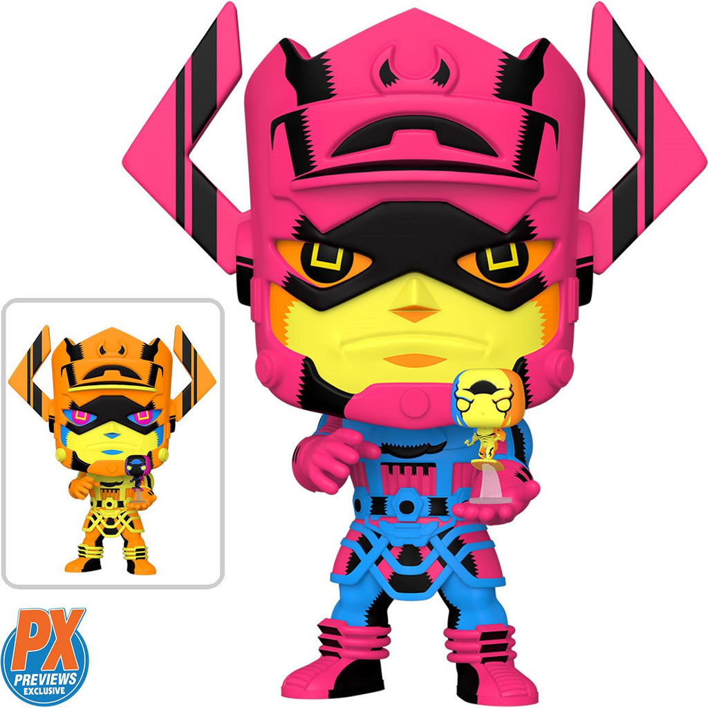 POP! JUMBO MARVEL: GALACTUS WITH SILVER SURFER BLACKLIGHT 10" PREVIEWS EXCLUSIVE (NOT MINT) - THE MIGHTY HOBBY SHOP