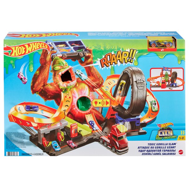 Hot Wheels toxic Gorilla Slam Playset with Lights & Sounds for Kids 5 Years & Older - THE MIGHTY HOBBY SHOP