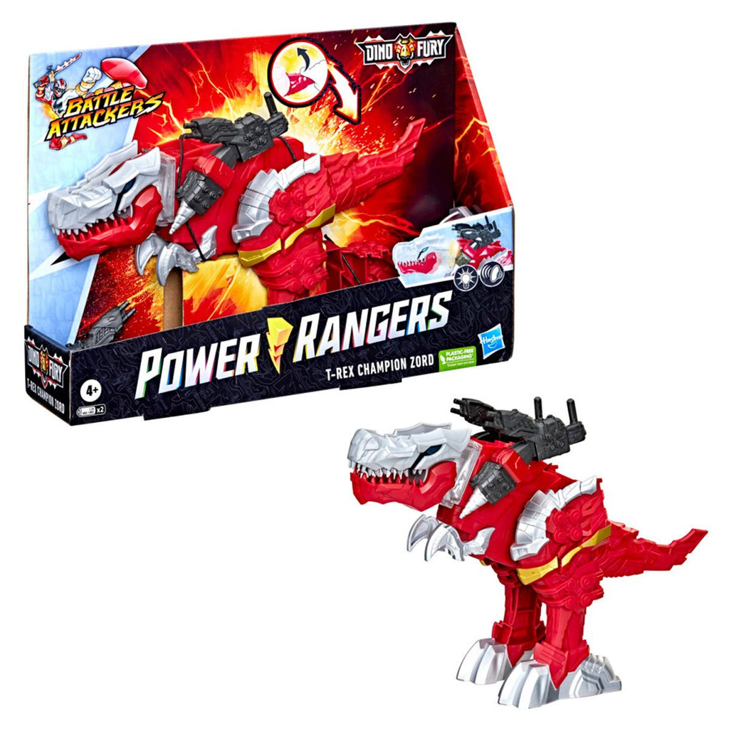 Power Rangers Dino Fury Battle Attackers Red Fury Zord Action Figure - THE MIGHTY HOBBY SHOP